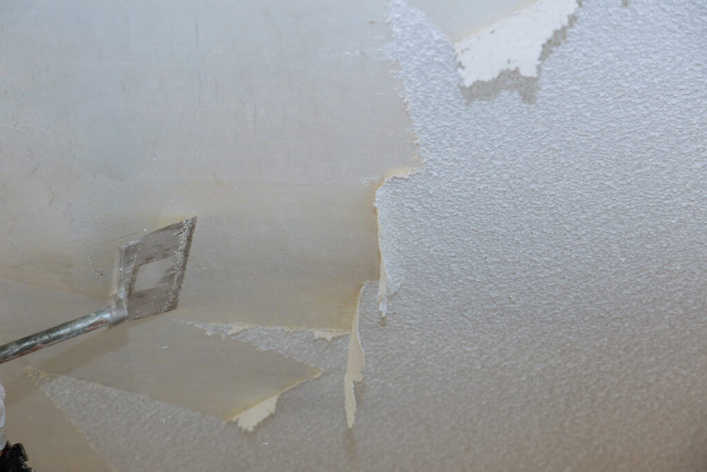 popcorn ceiling removal in a house